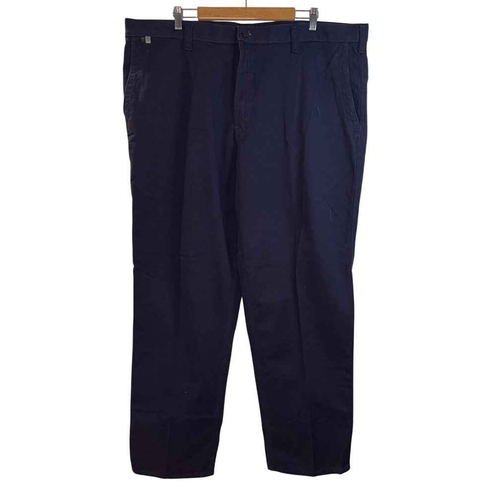 Carhartt FR Flame Resistant Navy Blue Canvas Work Pants Size 44x34 Welder 371-20 - Picture 2 of 15